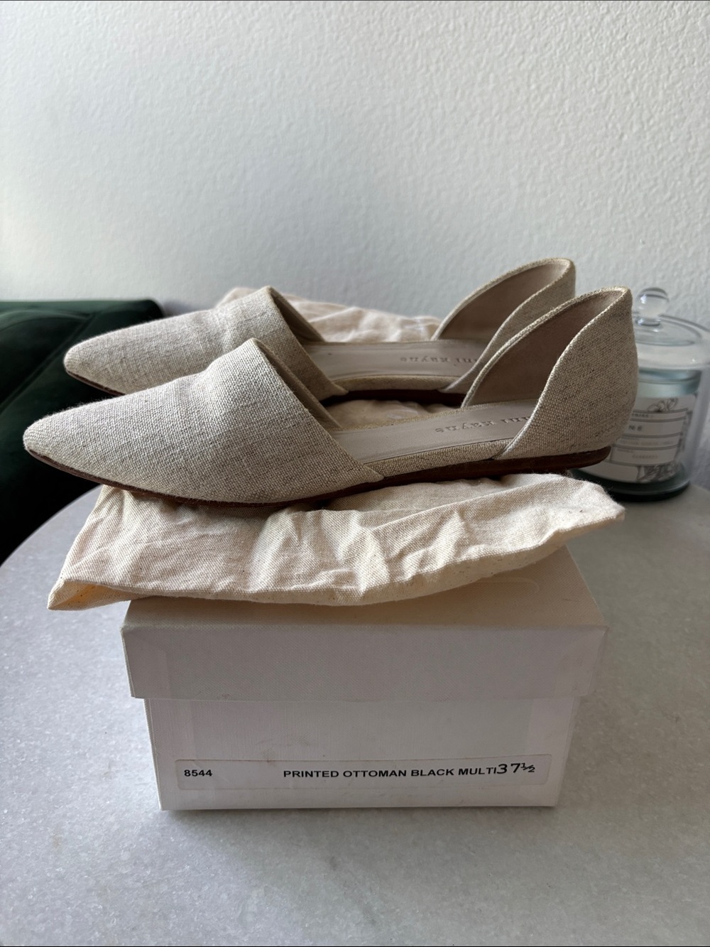 Jenni Kayne Neutral Beige Pointed Toe D'Orsay Flats - Women's
